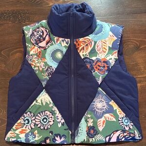 Daily Practice Anthro Blue Quilted Puffer Vest M